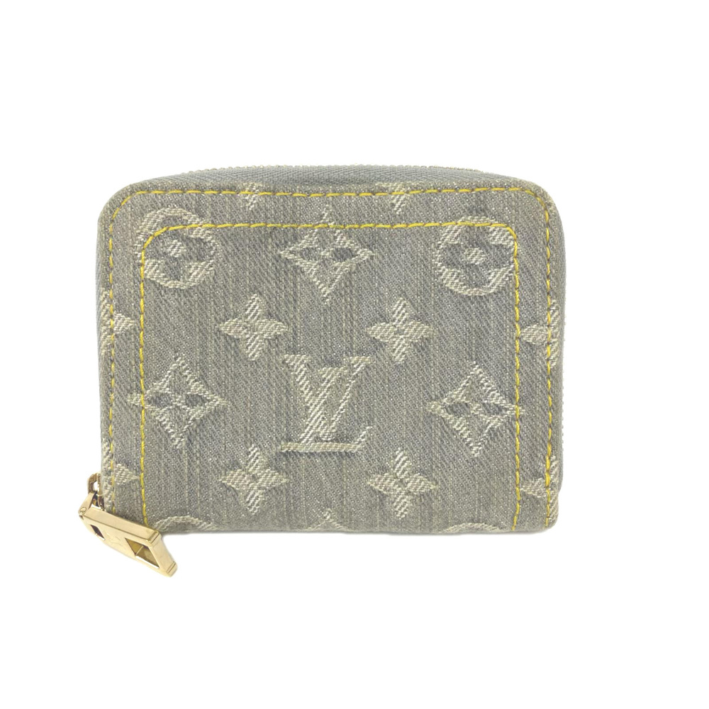 LOUIS VUITTON Monogram Denim Zippy Coin Purse Washed Grey M14277 Wallet/Coin ...